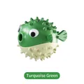 Interactive turquoise green pufferfish shaped dog chew toy for tooth cleaning and play - Pufferfish Shape (JY-KY-2404271) / Turquoise Green