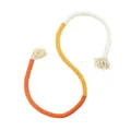 Giocattolo da masticare in cotone per gatti in vivaci colori arancio, giallo e bianco - Qualità Premium / 50cm (Senza Erba Gatta) / Arancione