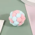 Soft plush cat toy ball in pastel blue and pink colors with fuzzy texture - Pale Blue