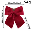 Large red velvet Christmas bow decoration, 29x35cm festive ornament for tree hanging - Large Red Style (Q3-42)