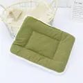 Soft reversible green corduroy and white plush sleeping pad for small pets and hamsters - Size 1 (24*18cm) / Green