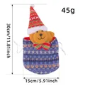 Gebreide kerstcadeauzak met trekkoord en beer, 30x15 cm, gewicht van 45 gram - Gebreide berenstijl