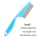 Piccolo pettine azzurro per la toelettatura degli animali domestici, denti in acciaio, 14 cm lungo - Small (14cm) / Pettine Antipulci Blu