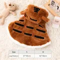 Cozy brown tiger striped pet cloak fleece cape for small dogs and cats with hood - S / Tiger Pattern Cloak