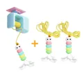 Ensemble de jouets yoyo électriques pour chat avec trois recharges chenille colorées - Style Bleu (Avec 2 Têtes Supplémentaires)