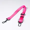 Laisse de sécurité rose vif réglable en nylon pour chiens en voiture de voyages - 2.5*60-70cm / Magenta