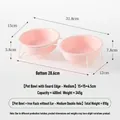 Double gamelle rose en céramique avec support en métal blanc et dimensions - Bol Moyen Avec Support Double / Rose