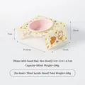 Tilted acrylic stand featuring a pink ceramic pet bowl for cats and dogs feeding - Small Water Bowl (Pink) with Tilted Yellow Stand