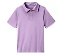 Children's daily casual short-sleeve solid color Polo shirt in soft lavender purple - Light Purple