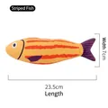 Durevole pesce giocattolo in peluche con erba gatta per gatti, misura 23,5 x 7 cm - Stile Pesce a Strisce / Coda Viola