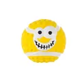 Durable yellow latex squeaky ball for pets featuring a funny cartoon smiley face pattern - Smiley Face Balls / Diameter 7.5cm / Yellow