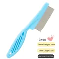 Pettine per animali in metallo a denti fini blu grande per cani e gatti, lungo 18 cm - Grande (18cm) / Pettine Antipulci Blu