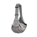 Portable canvas pet sling carrier for cats and small dogs with adjustable strap design - Canvas Bag (2128#) / Gray