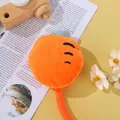 Plush orange round cat toy featuring a durable braided chew rope and natural catnip - Cute Carrot Style / Carrot Orange