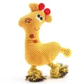 Yellow knitted animal dog squeaky toy with durable rope legs for aggressive chewers - Yellow Spotted Deer Style / Yellow