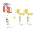 Ensemble de jouets yo-yo électriques automatiques pour chats avec trois pendentifs - Style Rose (Avec 2 Têtes Supplémentaires)