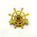 Interactive yellow ship wheel parrot toy with colorful rolling beads for bird cages - Round Head Yellow (Colorful Beads)