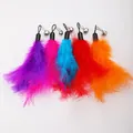 Set aus fünf bunten Feder-Katzen-Spielzeug-Nachfüllungen mit Glöckchen für Katzen - Mehrfarbige Federn / 5er Set