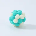 Soft macaron-colored plush ball toy for cats to play and interact - Green/White