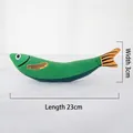 Peluche a forma di pesce verde realistico da 23 cm con erba gatta per gatti e cani - Stile Pesce Spada / Verde
