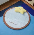 Round waterproof light blue polka dot pet mat for dogs and cats with star pillow - Star Waterproof Mat (With Blanket) / XL: Diameter 70cm