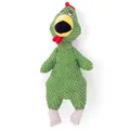 Grünes Plüsch-Quietsche-Hähnchenspielzeug für kleine und mittlere Hunde, bissfest - Quietschendes Gummihuhn / Grün