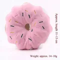Juguete de peluche con sonido en forma de dona rosa para perros y gatos, resistente - Dona Rosa
