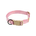 Pink patterned adjustable dog collar with beige plastic buckle for small pets. - Collar (EPT-5551) / 6mm*120cm (Suitable for 3-8 lbs) / Pink