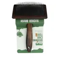 Professional wooden slicker brush for pet grooming with ergonomic handle and metal needles - L / Sandalwood Color