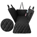 Durable black waterproof dog car seat cover featuring quilted diamond pattern and split zipper - Style CZD-U-01 / CZD-U-01 Black (600D)