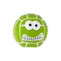 Durable green latex squeaky dog toy ball featuring a funny animated cartoon face - Smiley Face Balls / Diameter 7.5cm / Green