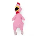 Robustes rosa quietschendes Plüsch-Hühner-Hundespielzeug für kleine und mittlere Hunde - Quietschendes Gummihuhn / Rosa