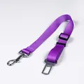 Ceinture de sécurité réglable pour chien violette avec boucle métallique durable - Modèle Polyester / 2.5*60-70cm / Violet