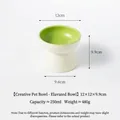 Gamelle surélevée en céramique pour chat avec intérieur vert citron, 250 ml - Bouche Plate Surélevée / Vert