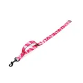 Durable shock-absorbing dog leash with pink camouflage pattern and black metal clip. - Single Elastic Rope / Pink