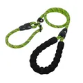 Green and black patterned P-chain pet leash with ergonomic foam handle for dogs - 12mm*120cm--160g / Green