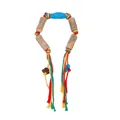 Natural silver vine wood cat chew toy with colorful ropes for feline dental care - Lucky Biting Rope / 58cm / Blue