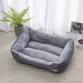 Weiches graues Plüsch-Haustierbett rechteckig für kleine Hunde und Katzen gemütlich - Nur Bett / 45*30cm (Unter 1,5kg) / Grau