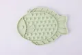 Hellgrüne fischförmige Silikon-Leckmatte für Haustiere zur langsamen Fütterung. - Fischform (2302) / Grün