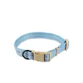Blue patterned woven pet collar with adjustable buckle and D-ring for small dogs and cats - Single Collar (EPT-5551) / 6mm Width (Suitable for 3-8 lbs) / Blue