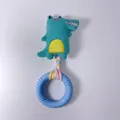 Giocattolo di peluche a forma di coccodrillo con anello da masticare - Anello a Strisce in Striscia di Tessuto Coccodrillo