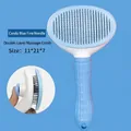 Spazzola professionale autopulente per cani e gatti con aghi fini in blu caramella - Sacchetto OPP / Spazzola Autopulente Blu Ago Fine