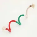 Giocattolo da masticare in corda di cotone a spirale per gatti - Bacchetta di Corda da Mordere (Frutto della Galla) / 60CM / rosso e verde