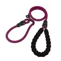 Durable pink and black slip lead dog leash with comfortable foam handle for large dogs - 12mm*120cm--160g / Purple