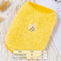 Warme gelbe Sherpa Fleece Haustierkleidung mit Biene Stickerei für Welpen und Katzen - XS / Gelb