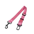 Ceinture de sécurité réglable rose pour chien avec coutures réfléchissantes - Modèle en Polyester Réfléchissant / 2.5*60-70cm / Rose