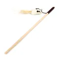 Bacchetta gioco in legno per gatti con topo in tessuto e campanellino sonoro - Bacchetta 40cm + Corda 75cm / Piccola Creatura Marina