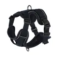Detailansicht eines atmungsaktiven dunkelblauen Hundegeschirrs mit Sicherheitsreflexstreifen - S (1,5-3kg) / Einzelnes Geschirr (Ohne Leine) / Marineblau