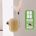 Cactus shaped cat self groomer with teaser wand and catnip powder accessories - With Catnip Ball / 1 Piece / Beige