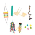 Professional multi-piece colorful parrot toy set for bird cage chewing and climbing - 12-Piece Set (Style 4)